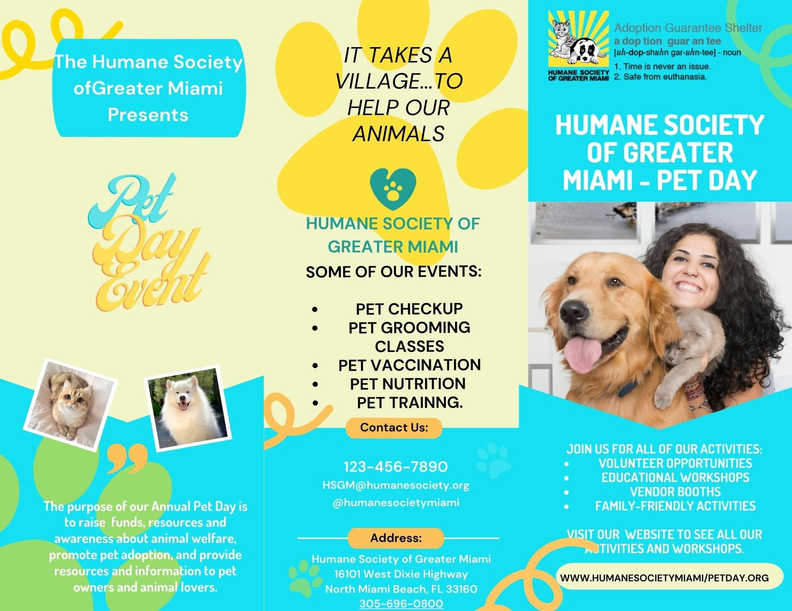 Humane Society Pet Day Project